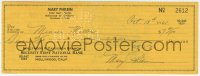 8p316 MARY PHILBIN signed 3x8 canceled check 1961 she paid $7 to someone named Minnie Miller!