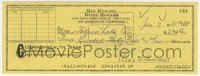 8p317 MOE HOWARD signed 3x8 canceled check 1965 he paid $234 to Taluca Lake Company!