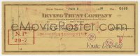 8p319 WALTER WINCHELL signed 3x8 canceled check 1939 he paid $4,388.21 to the State Tax Commission!