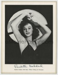 8p218 PAULETTE GODDARD signed book page 1970s sexy portrait by William Walling at Paramount in 1940!