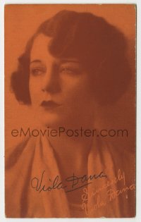 8p305 VIOLA DANA signed postcard 1920s head & shoulders portrait of the pretty silent actress!