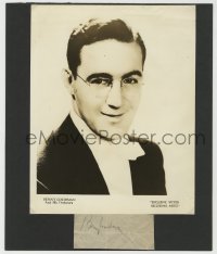 8p205 BENNY GOODMAN signed 2x4 cut album page in 10x12 display 1930s w/ vintage publicity still!