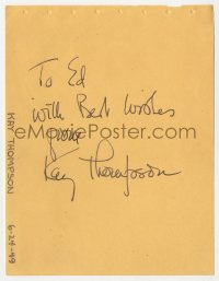 8p702 KAY THOMPSON signed 5x6 cut album page 1949 it can be framed & displayed with a repro still!