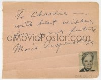 8p706 MARIA OUSPENSKAYA signed 5x6 cut album page 1943 she co-starred in The Wolfman!