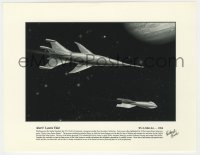 8p345 RICHARD GROH 2 signed 9x11 art prints 1990s by the artist, wonderful art of rockets in space!