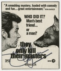 8p340 JAMES GARNER signed 3x3 trimmed local theater WC 1972 on ad for They Only Kill Their Masters