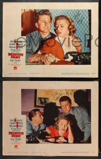 8p015 DETECTIVE STORY 8 LCs 1951 FIVE signed by Kirk Douglas, directed by William Wyler!