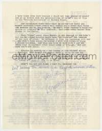 8p118 LOUISE BROOKS signed letter 1964 complains about James Card's theft & signed Love, Brooksie!