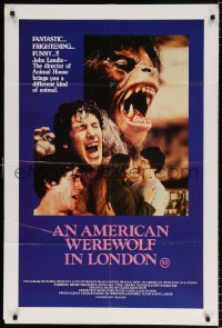 8r549 AMERICAN WEREWOLF IN LONDON Aust 1sh 1982 different image of Naughton transforming & monster!