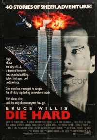8r582 DIE HARD Aust 1sh 1988 cop Bruce Willis is up against twelve terrorists, crime classic!