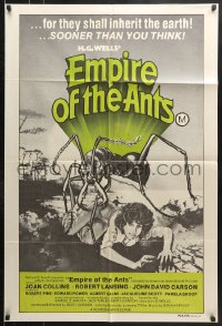 8r592 EMPIRE OF THE ANTS Aust 1sh 1978 H.G. Wells, great Drew Struzan art of monster attacking!