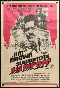 8r651 SLAUGHTER'S BIG RIPOFF Aust 1sh 1973 the mob put the finger on BAD Jim Brown, cool Akimoto art!