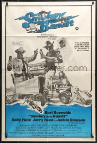 8r654 SMOKEY & THE BANDIT blue style Aust 1sh 1977 Burt Reynolds, Sally Field & Gleason by Solie!