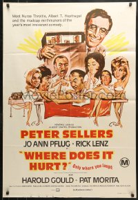 8r678 WHERE DOES IT HURT Aust 1sh 1972 Peter Sellers wants to be your doctor?