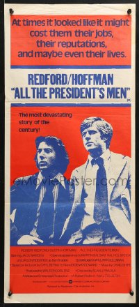 8r688 ALL THE PRESIDENT'S MEN Aust daybill 1976 Hoffman & Robert Redford as Woodward & Bernstein!