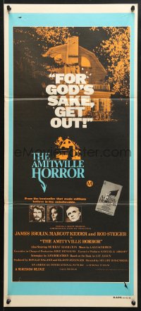 8r692 AMITYVILLE HORROR Aust daybill 1979 AIP, great image of haunted house, for God's sake get out