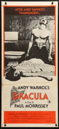 8r693 ANDY WARHOL'S DRACULA Aust daybill 1974 Paul Morrissey, cool image of vampire Udo Kier!