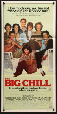 8r709 BIG CHILL Aust daybill 1983 Tom Berenger, Glenn Close, Jeff Goldblum & William Hurt!