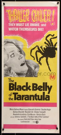 8r713 BLACK BELLY OF THE TARANTULA Aust daybill 1972 terrified girl attacked by huge spider!