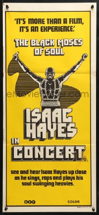 8r714 BLACK MOSES OF SOUL Aust daybill 1973 Isaac Hayes, the superbad music event of a lifetime!