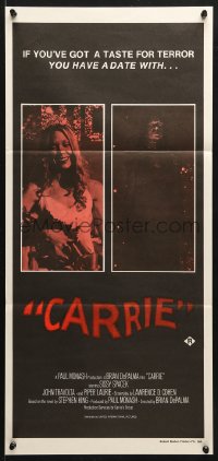 8r740 CARRIE Aust daybill R1980s Stephen King, different image of Sissy Spacek after the prom!