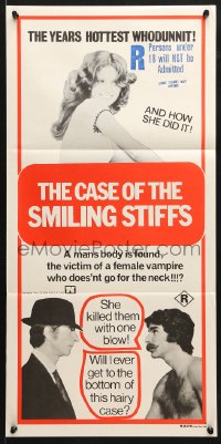 8r743 CASE OF THE FULL MOON MURDERS Aust daybill 1975 The Case of the Smiling Stiffs, Harry Reems!