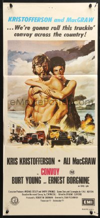 8r760 CONVOY Aust daybill 1978 different art of trucker Kris Kristofferson & sexy Ali McGraw!