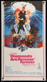 8r778 DIAMONDS ARE FOREVER Aust daybill 1971 art of Connery as James Bond by Robert McGinnis!