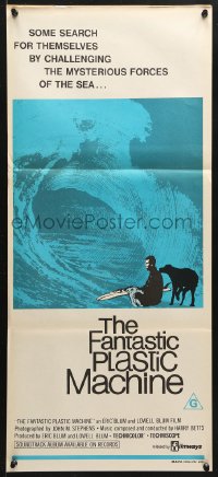 8r801 FANTASTIC PLASTIC MACHINE Aust daybill 1969 cool wave image, surfing documentary!