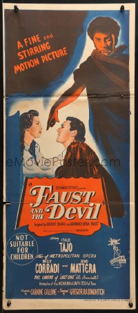 8r803 FAUST & THE DEVIL Aust daybill 1951 La Leggenda di Faust, sold his soul for love of a maiden!