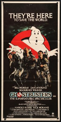 8r813 GHOSTBUSTERS Aust daybill 1984 Bill Murray, Aykroyd & Harold Ramis are here to save the world