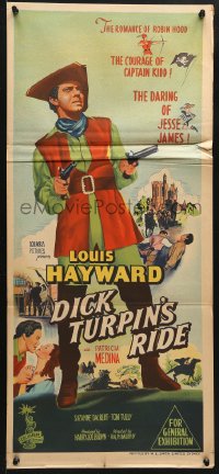 8r860 LADY & THE BANDIT Aust daybill 1951 artwork of Louis Hayward & Patricia Medina!
