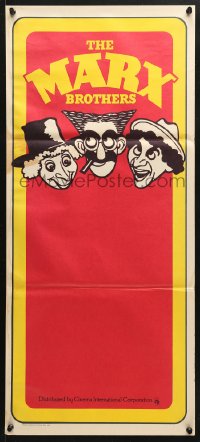 8r874 MARX BROTHERS Aust daybill 1970s great different art of Groucho, Harpo & Chico!