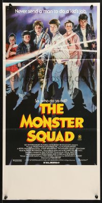 8r877 MONSTER SQUAD Aust daybill 1987 never send a man to do a kid's job, great art by Clinton!