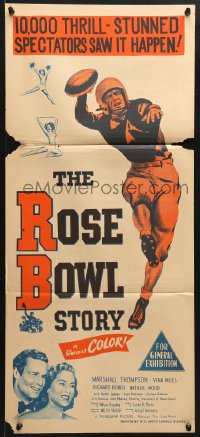 8r922 ROSE BOWL STORY Aust daybill 1952 Vera Miles, football quarterback Marshall Thompson!