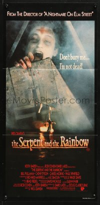 8r931 SERPENT & THE RAINBOW Aust daybill 1988 directed by Wes Craven, don't bury me, I'm not dead!