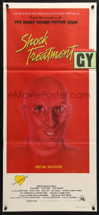 8r934 SHOCK TREATMENT Aust daybill 1981 Rocky Horror follow-up, great artwork of demented doctor!
