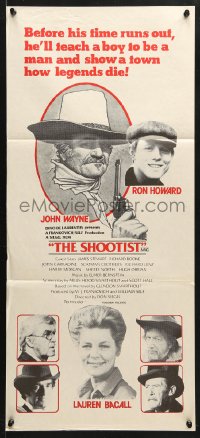 8r936 SHOOTIST Aust daybill 1976 Richard Amsel artwork of cowboy John Wayne + cast images!
