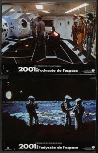 8r040 2001: A SPACE ODYSSEY 2 French LCs R2001 Kubrick, Dullea and Lockwood in pod bay, men on moon!