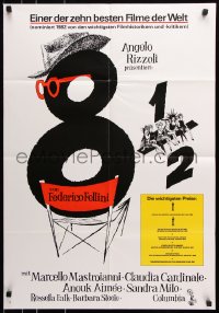 8r266 8 1/2 German R1982 Federico Fellini classic, Marcello Mastroianni & Claudia Cardinale