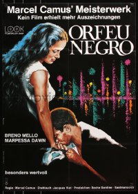 8r293 BLACK ORPHEUS German R1972 Marcel Camus' Orfeu Negro, best different art by Lutz Peltzer!