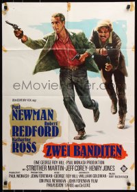 8r302 BUTCH CASSIDY & THE SUNDANCE KID blue title German 1969 Paul Newman, Robert Redford, Ross!