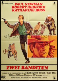 8r303 BUTCH CASSIDY & THE SUNDANCE KID red title German 1969 Paul Newman, Robert Redford, Ross!