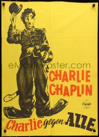 8r385 HIS NEW JOB German R1950s Ben Turpin, Leo White, great image of Charlie Chaplin!