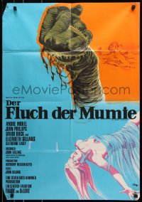 8r433 MUMMY'S SHROUD German 1967 different art of clenched bandaged fist & sexy girl by Klaus Dill!