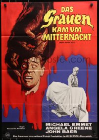 8r441 NIGHT OF THE BLOOD BEAST German 1962 different artwork of monster hand holding severed head!