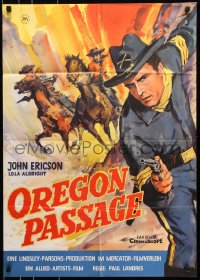 8r448 OREGON PASSAGE German 1958 cool completely different artwork of Calvary charge!