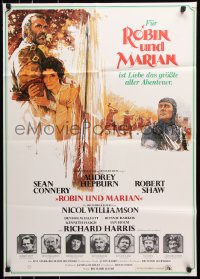 8r471 ROBIN & MARIAN German 1976 completely different art of Sean Connery & Audrey Hepburn!
