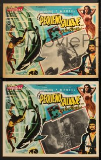 8r021 LITTLE SAVAGE 8 Mexican LCs 1959 Pedro Armendariz, action border art of shark!