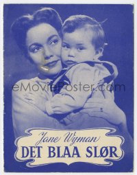8s127 BLUE VEIL Danish program 1952 different images of pretty Jane Wyman & her baby!